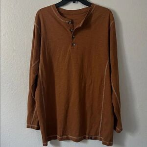 Legendary Whitetails Men's Mustard Henley Shirt in Size LT